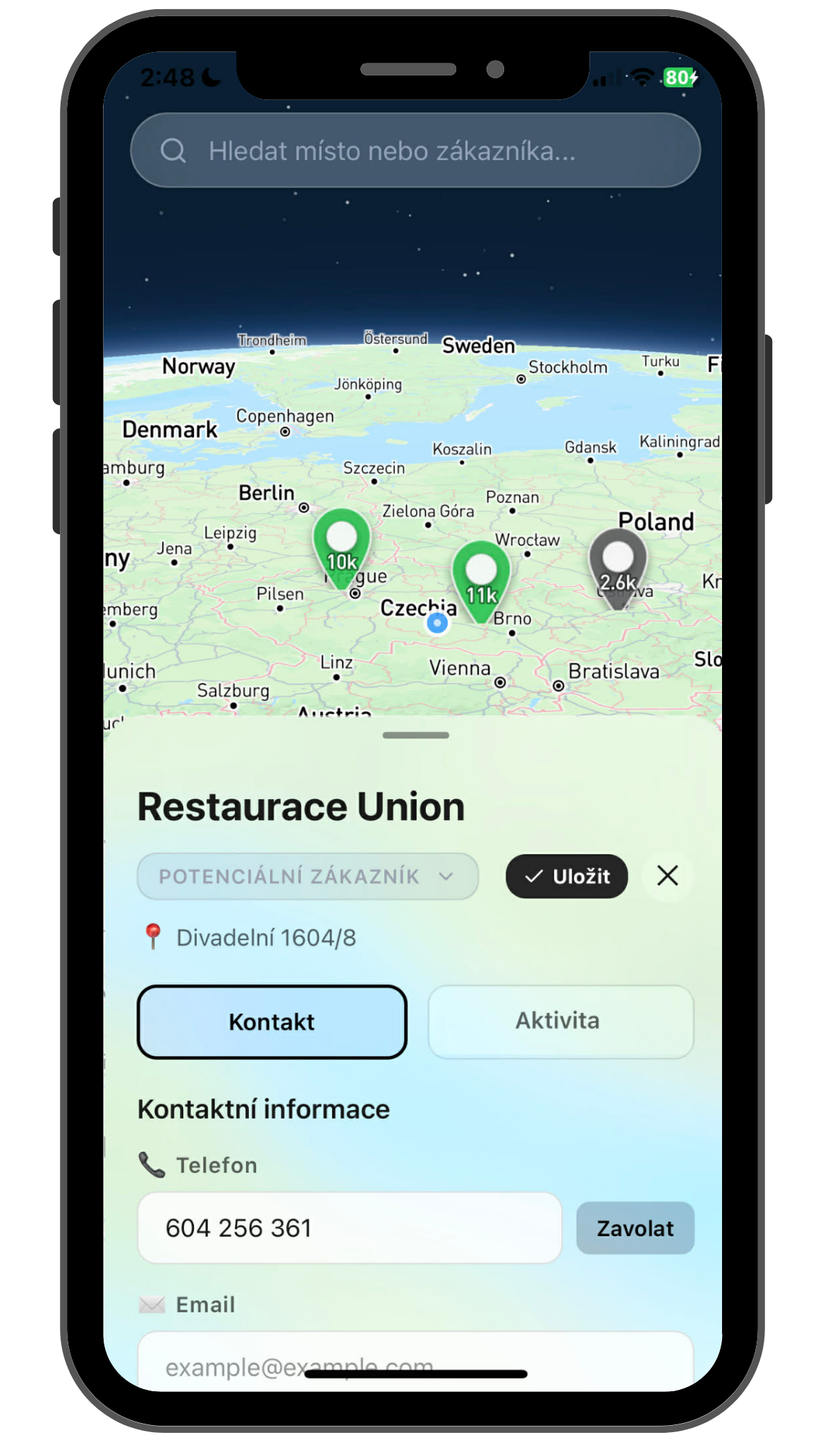 Ukazka aplikace SalesMap